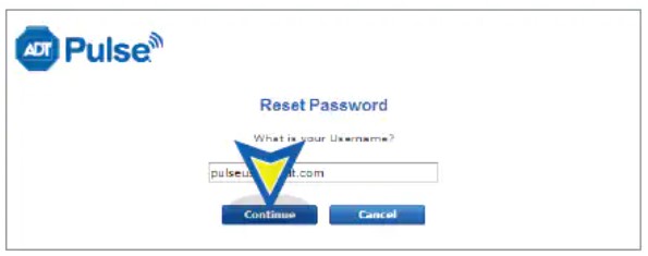 How do I reset my ADT Pulse app password?