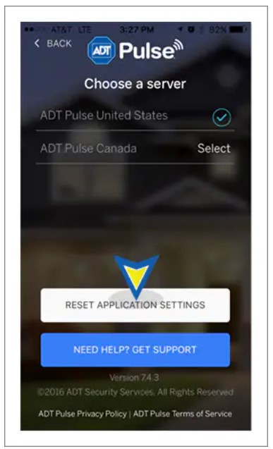 How do I reset my ADT Pulse app password?