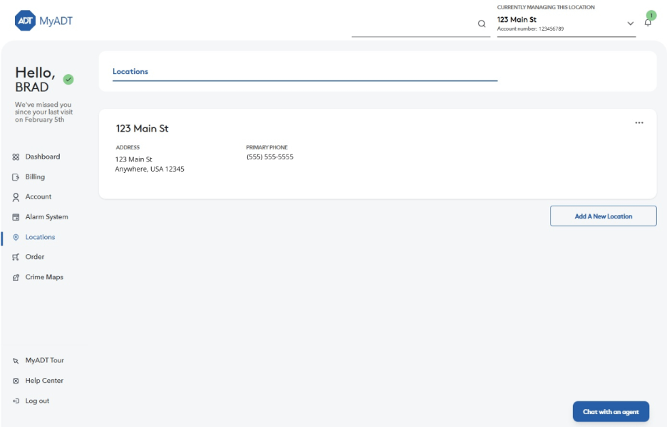 How to add a second location in MyADT