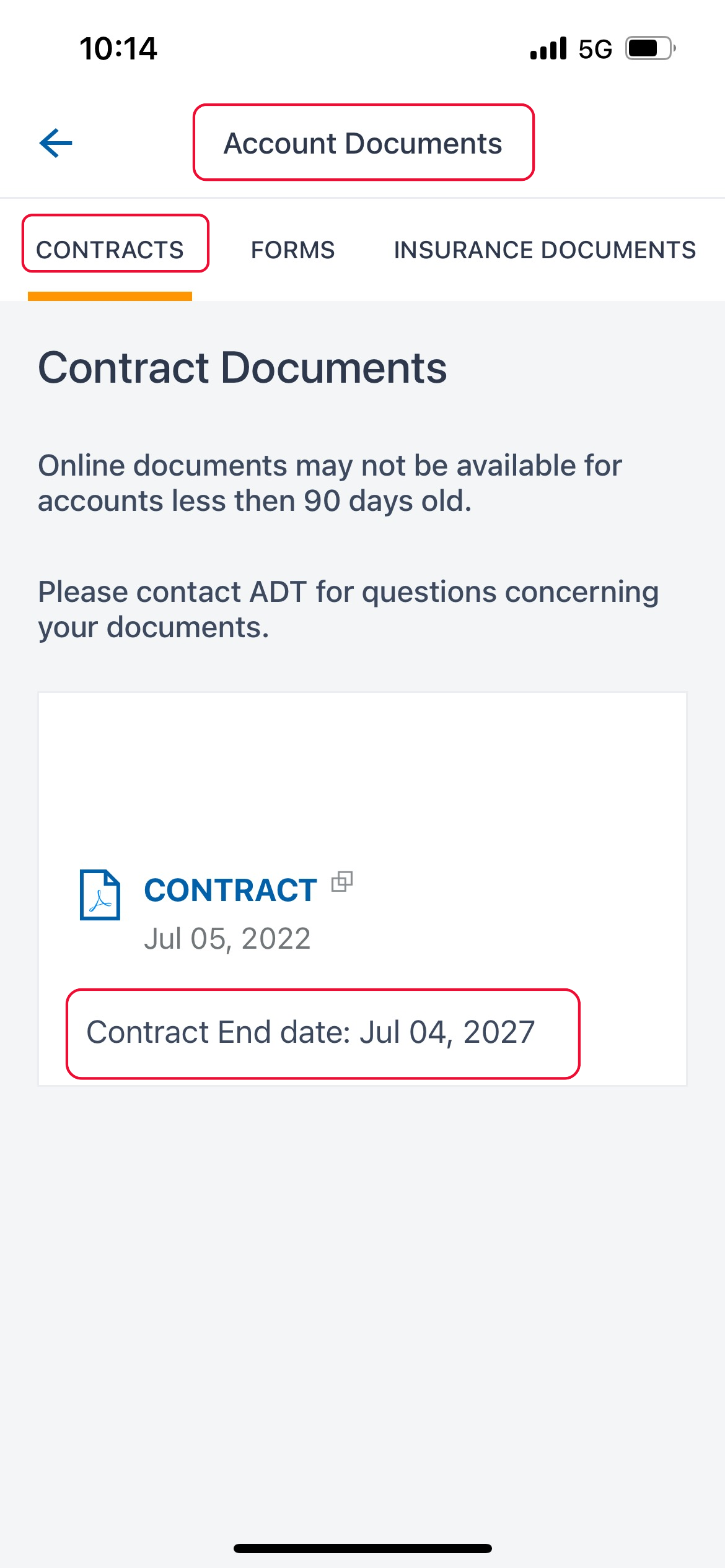 Locate Your Contract End Date