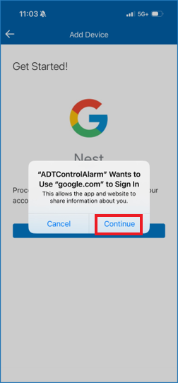 ADT Control- Link your Google Nest thermostat to the ADT Control app